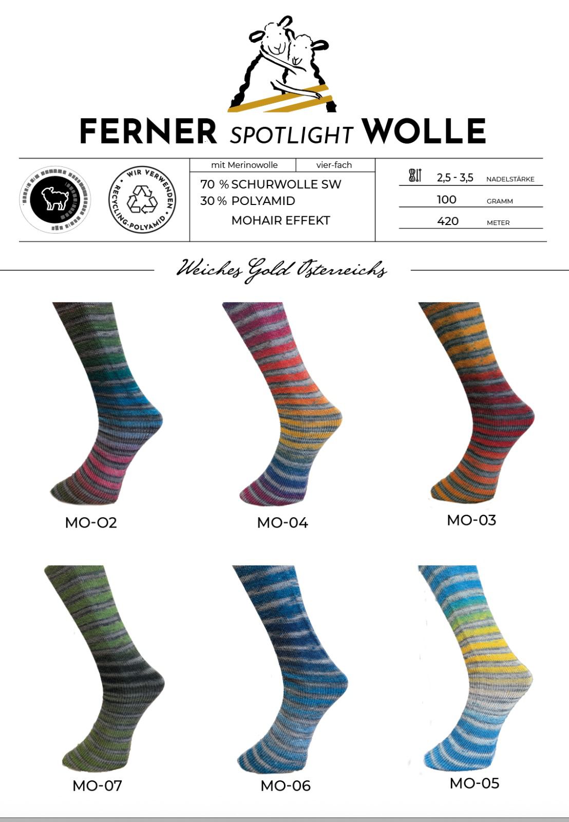Lungauer Sockenwolle "Spotlight" (4fach, Mohair-Effekt)