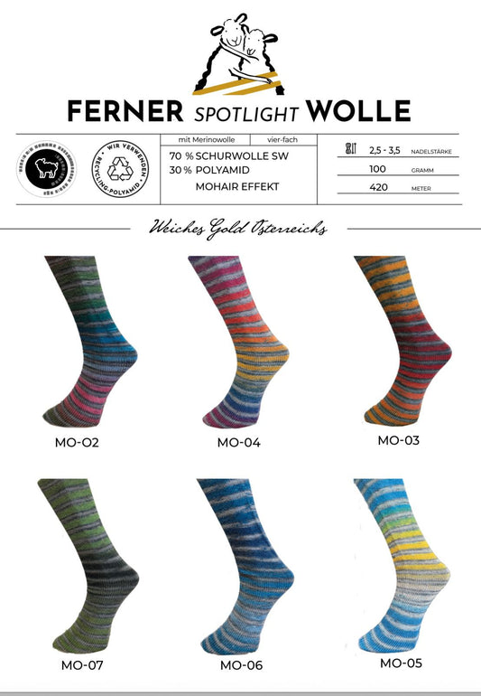 Lungauer Sockenwolle "Spotlight" (4fach, Mohair-Effekt)